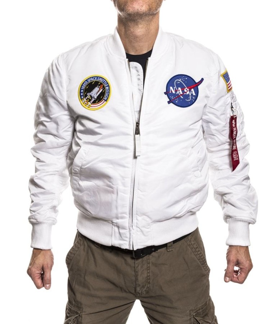 Takit Alpha Industries | Alpha Ma-1 Vf59 Pilottitakki Nasa Erikoisversio Valkoinen