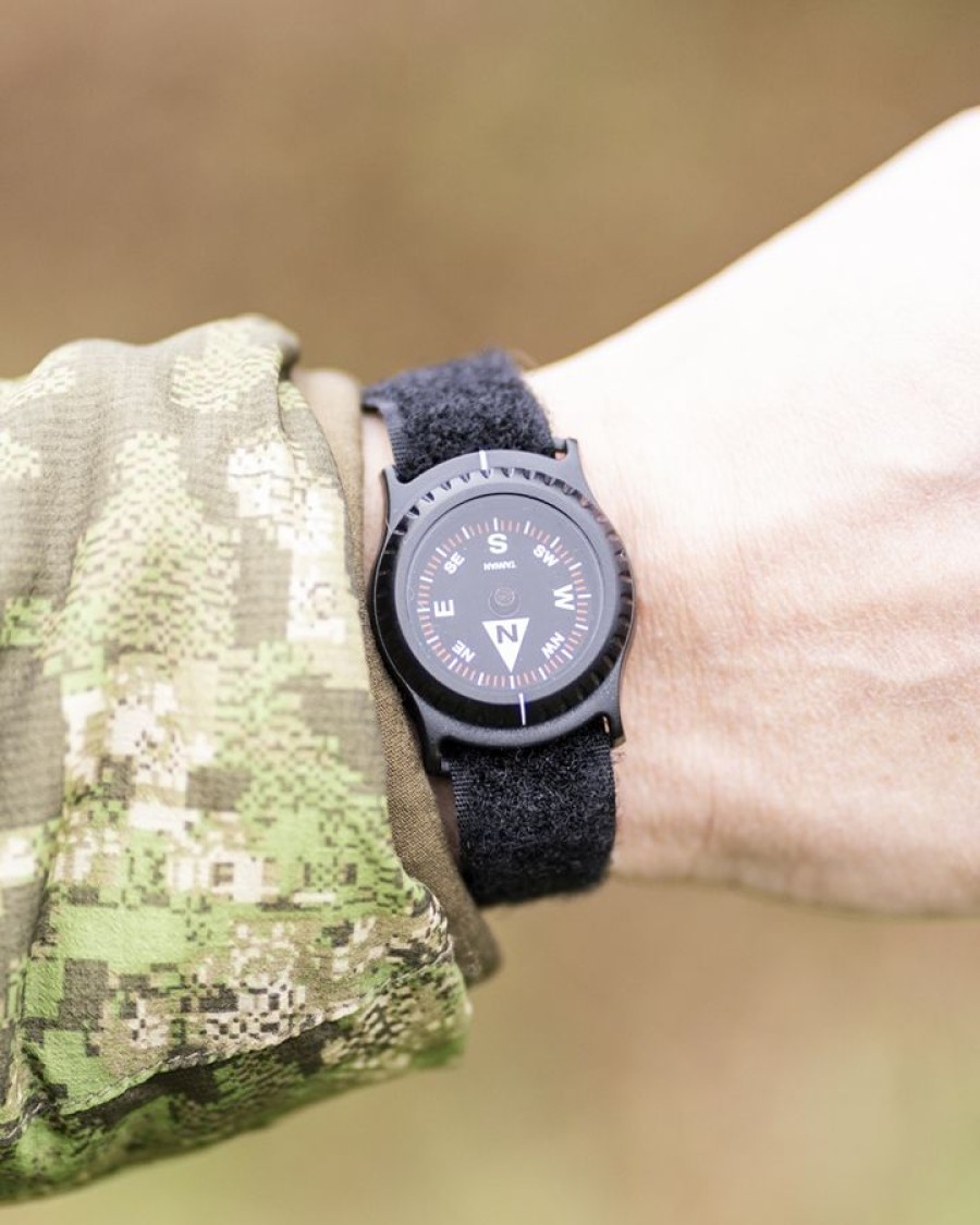 Varusteet Kompassit | Helikon Survival Wrist Compass Selviytymisranneke Musta