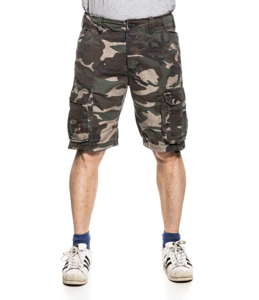 Housut Ja Reisitaskuhousut Shortsit | Airborne Reisitaskushortsit Woodland Camo