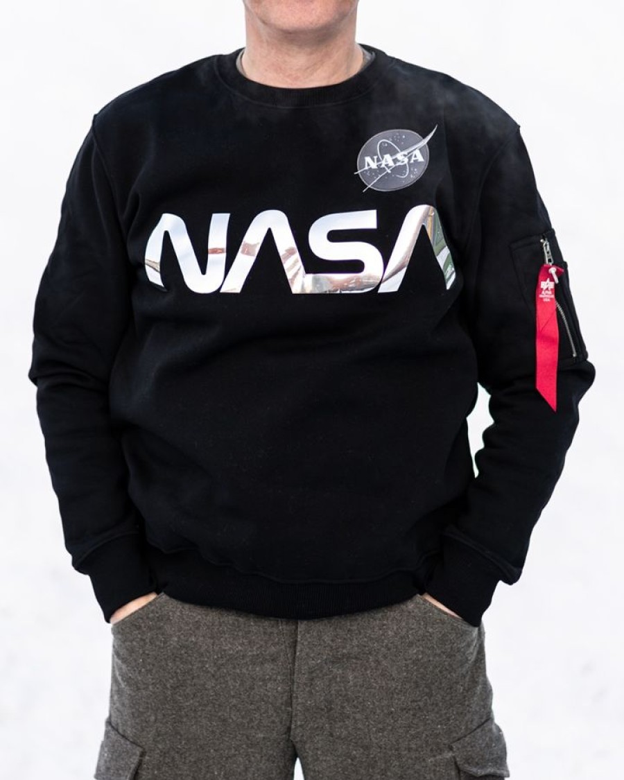 Paidat Alpha Industries | Alpha Nasa Reflective Collegepaita Musta